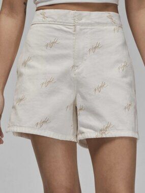 Air JORDAN womens High waist denim jean shorts size L Beige